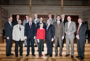 Im Rathaus in Münster trafen sich auf Einladung von Oberbürgermeister Markus Lewe (vordere Reihe
