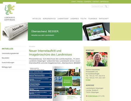 Bürgerorientiert und barrierefrei ist der neue Internet-Auftritt des Kreises Göppingen.