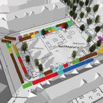 Der Wochenmarkt auf dem Moltkeplatz in Hannover in 3D-Ansicht.