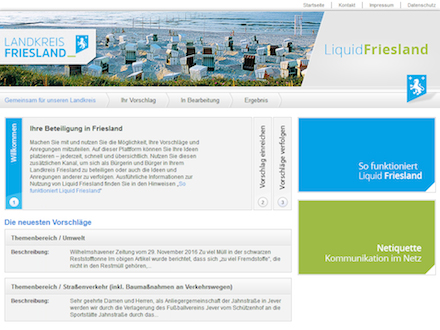 Liquid Friesland 2.0: Ideen und Anregungen können nun noch einfacher an die Verwaltung herangetragen werden.