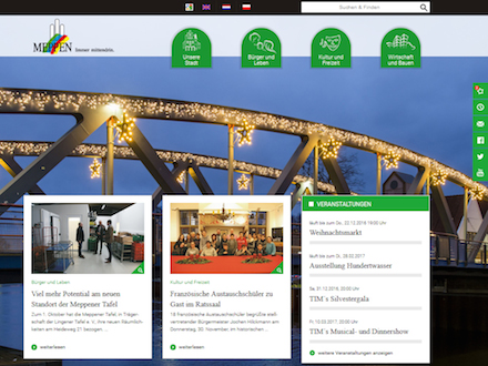 Die Stadtverwaltung Meppen hat sich im Zuge des Relaunchs für das Content-Management-System der Firma Nolis entschieden.