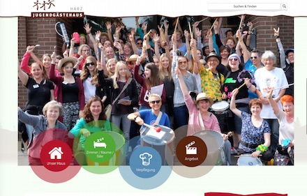 Website des Jugendgästehauses ist dem Portal der Stadt Osterode am Harz nachempfunden.