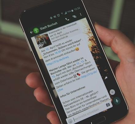 Die Stadt Bocholt informiert jetzt auch per WhatsApp.