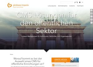 Zum professionellen Content Management im Public Sektor informiert pirobase imperia auf einer eigens dafür eingerichteten Website.