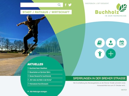 Übersichtlich und benutzerorientiert ist die neue Website der Stadt Buchholz in der Nordheide.