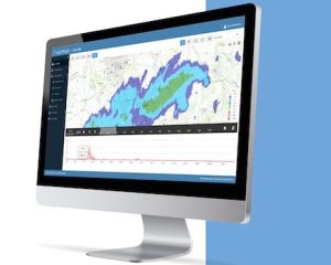 Der HydroMaster empfängt Echtzeit-Radardaten und zeigt Niederschlagsbeobachtungen und -prognosen in hoher räumlicher und zeitlicher Auflösung.