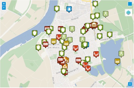 In einer interaktiven Karte können Bürger der Stadt Monheim ihre Ideen für den nächsten Haushalt eintragen.