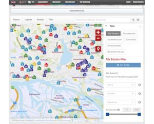 Alle staatlichen Schulen in Hamburg lassen sich jetzt auf einer virtuellen Karte anzeigen.