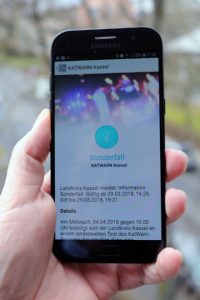 KATWARN-Probealarm im Kreis Kassel.