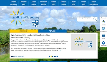 Der neue Internet-Auftritt des Kreises Oldenburg basiert auf dem Content-Management-System von Nolis.
