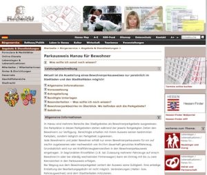 In Hanau können Bewohnerparkausweise online beantragt