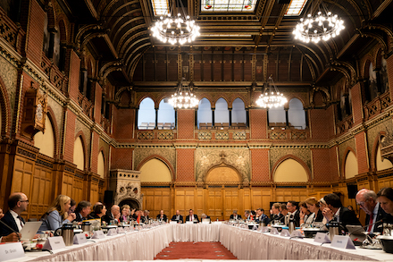 Gemeinsame Kabinettssitzung der Regierungen von Schleswig-Holstein und Hamburg im Lübecker Rathaus.
