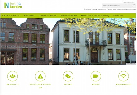 Stadt Norden hat ihre Website grundlegend überarbeitet.