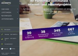 Advantic zeigt neue Seiten im Internet.