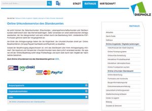 Stadt Diepholz setzt auf Online-Urkundenservice.