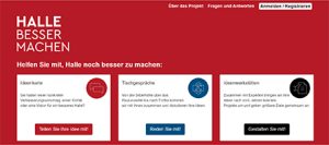 Über eine eigens eingerichtete Website sollen die Bürger der Stadt Halle ins Gespräch kommen