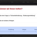 Über den blauen Service & Support-Button kommen Nutzer direkt zum Frageassistenten.