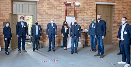 Die Protagonisten der zweiten BIM-Fachkonferenz des Kreises Viersen um Landrat Dr. Andreas Coenen (2.v.r.) und BIM-Manager Jan van der Fels (r.).