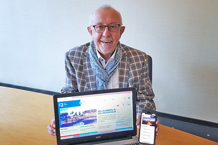 Bürgermeister Franz-Josef Berg präsentiert das neue Online-Angebot der Stadt Dillingen/Saar.