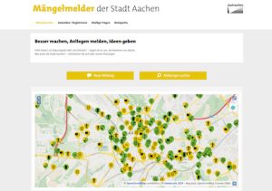 Mängel und Ideen können Aachener Bürgerinnen und Bürger der Stadt per Web und App mitteilen.