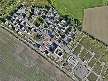 Die Steimker Gärten in Wolfsburg aus der Luft: So können die Ergebnisse der Luftbildbefliegung aussehen.