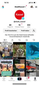 Die Stadt Kassel übt sich auf ihrem neuen Social-Media-Kanal auf TikTok auch im Augenzwinkern.