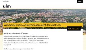 Screenshot des Ulmer Mängelmelders.