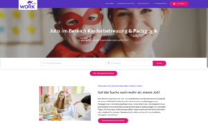 Screenshot von Work4Kids, der Jobbörse von Little Bird
