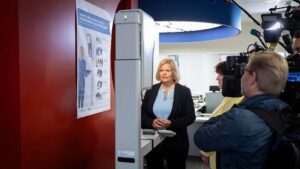 Bundesinnenministerin Nancy Faeser in Dessau, 22. April 2025