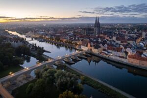Luftaufnahme von Regensburg.