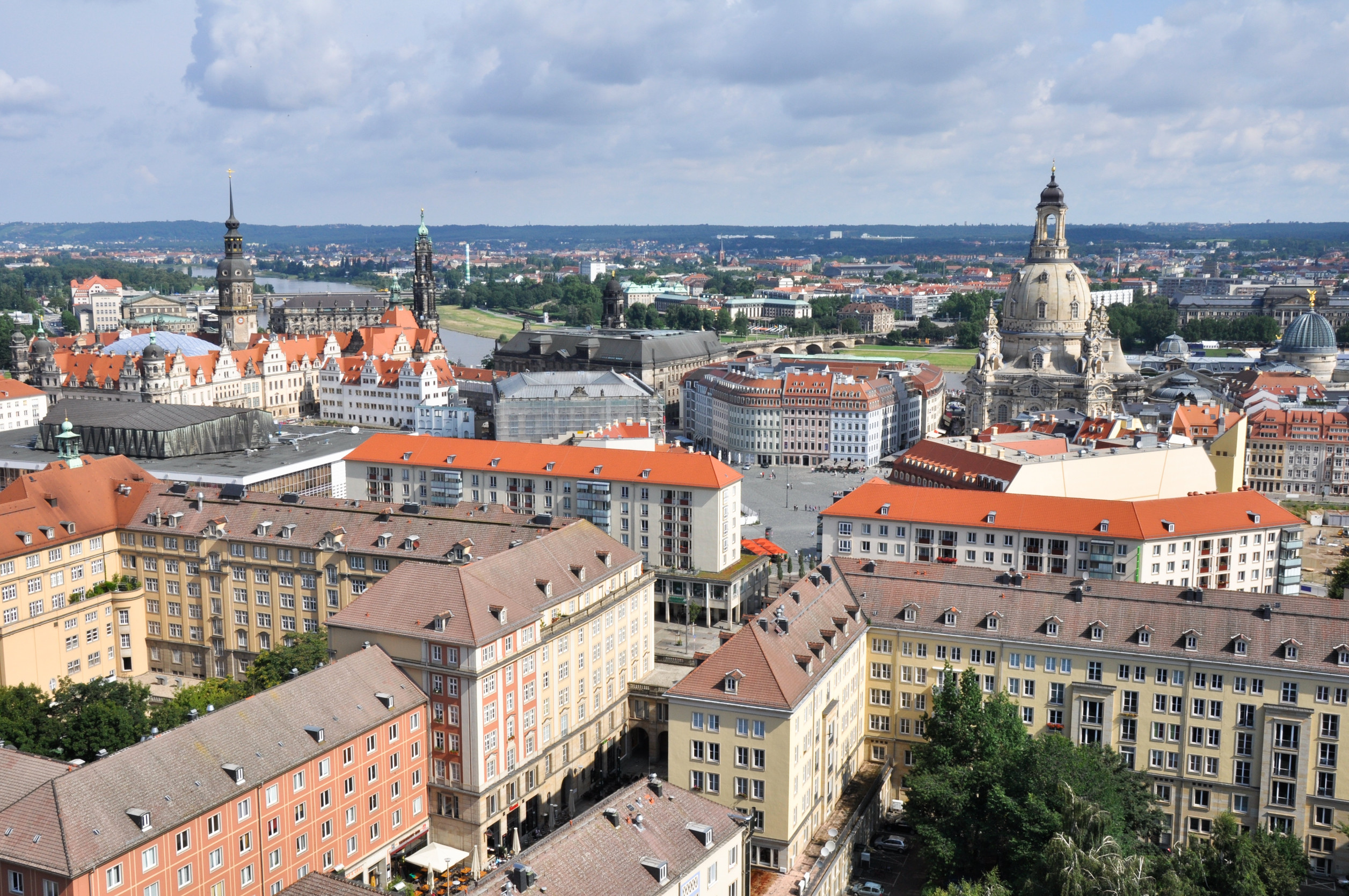 Blick über von Dresden, vom Rathaus aus gesehen.
