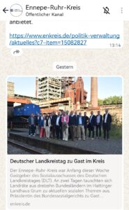 Screenshot des WhatsApp-Kanals des Ennepe-Ruhr-Kreises.