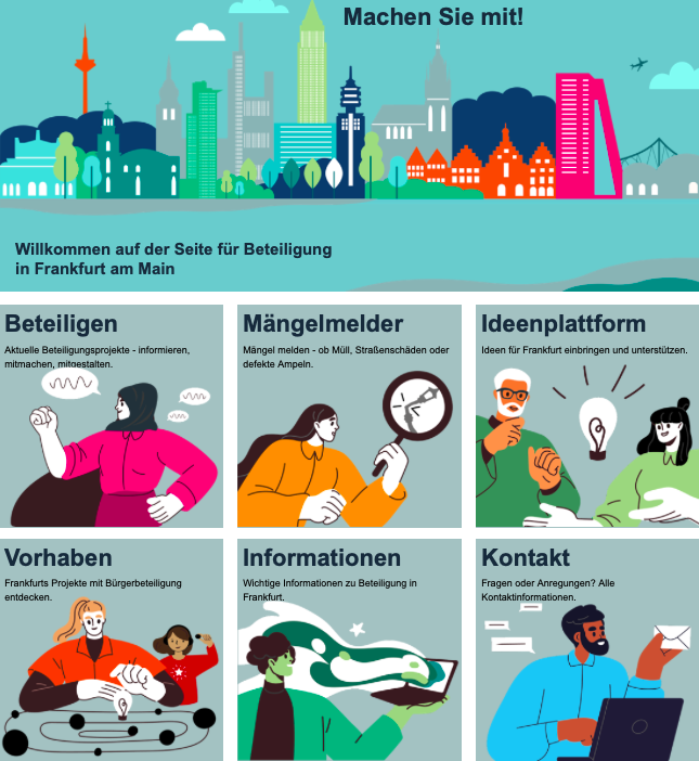 Screenshot der Startseite von ffm.de.