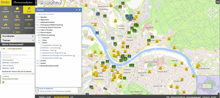 Screenshot vom Stadtplan Dresdens