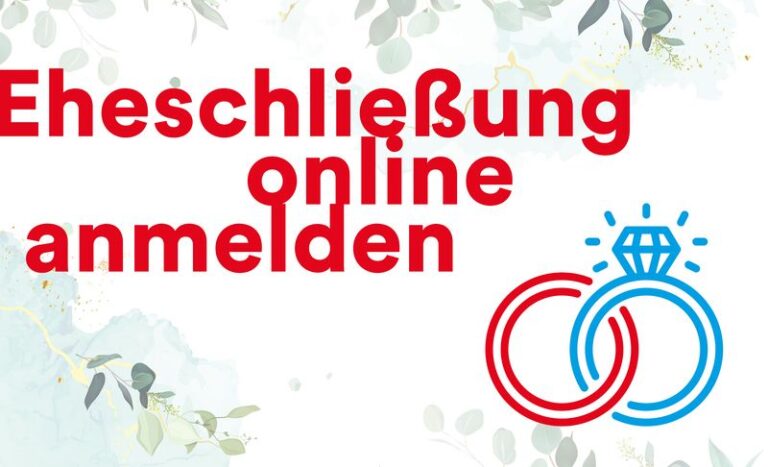 Schriftzug Eheschließung online anmelden