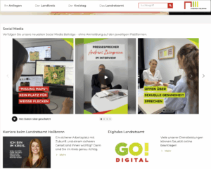 Screenshot der Social-Media-Wall auf der Website des Kreises Heilbronn