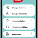 Startbildschirm der App Frankfurt fragt mich.