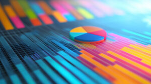 Diagramme und Datenvisualisierung in leuchtenden Farben.
