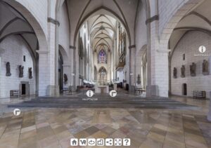 Screenshot des 360-Grad-Rundgangs im Innern des Augsburger Doms