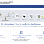 Screenshot vom Portal zum Online-Bauantrag Kiel