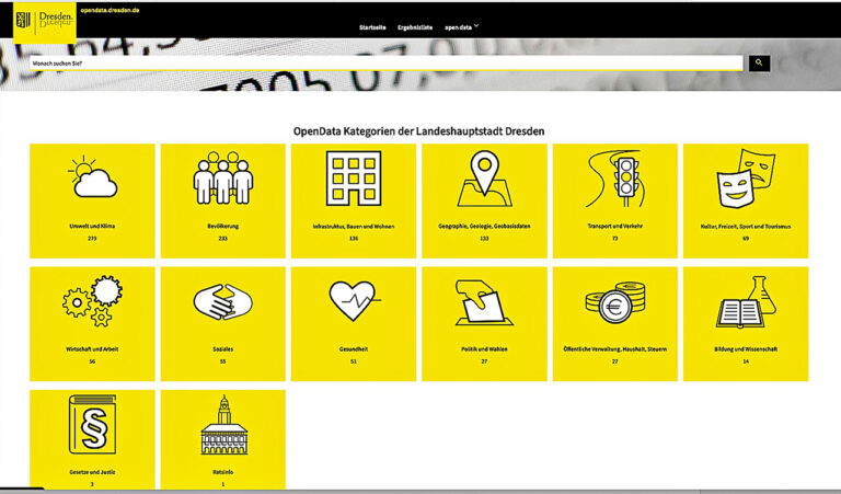 Screenshot des Open-Data-Portals der Stadt Dresden.