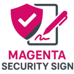 logo magenta security sign