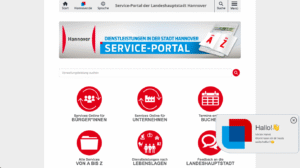 Screenshot der Startseite von hannover.gov.de.