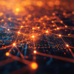 Ein Netzwerk bestehend aus leuchtenden Linien.