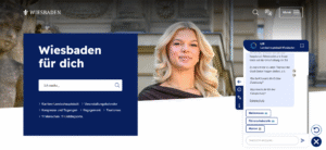 Screenshot von Wiesbaden.de mit dem Dialogfeld von Chatbot Lilli.