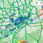 Screenshot der digitalen Karte auf Mainziel.de, welche die Parkhäuser der Stadt anzeigt.