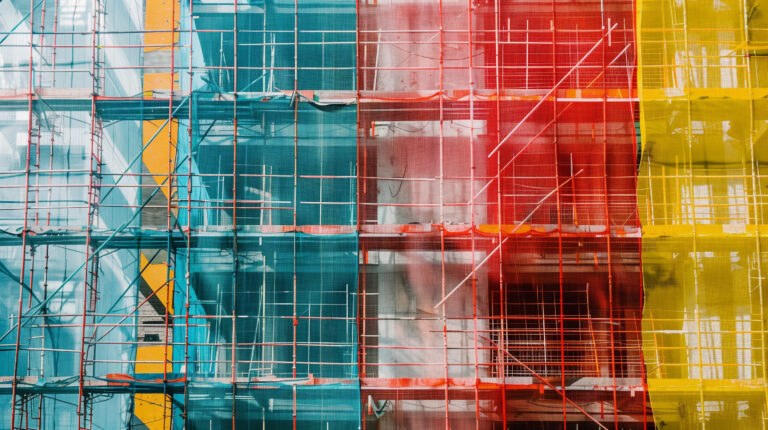 eingerüstetes Gebäude Bauwesen Baugenehmigung