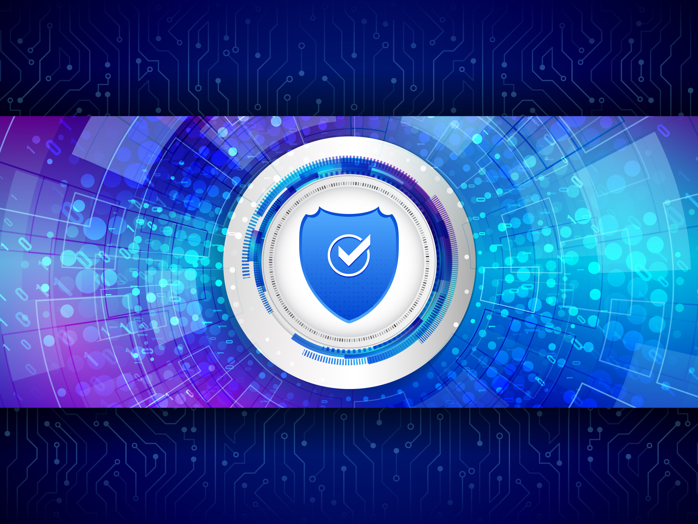 Symbolische Darstellung eines digitalen Schutzschildes gegen Cyberattacken.