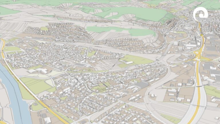 Screenshot einer Stadtansicht von Mosbach in NOKmaps.