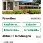 Screenshot der Rosengarten-App.